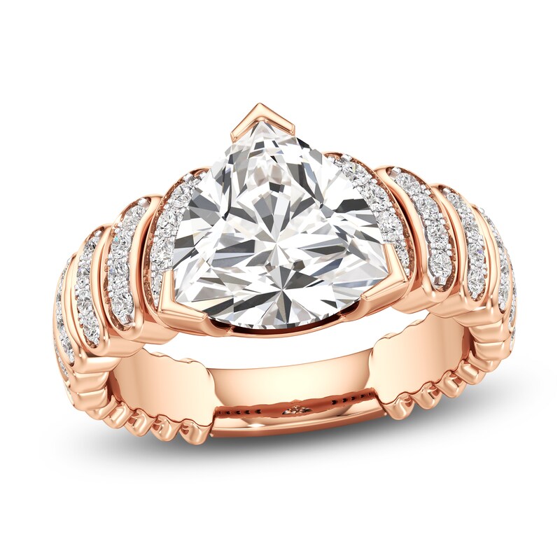 Main Image 1 of J'Lure Trillion Curved Brilliant-Cut Lab-Grown Diamond Engagement Ring 3-1/3 ct tw 18K Rose Gold