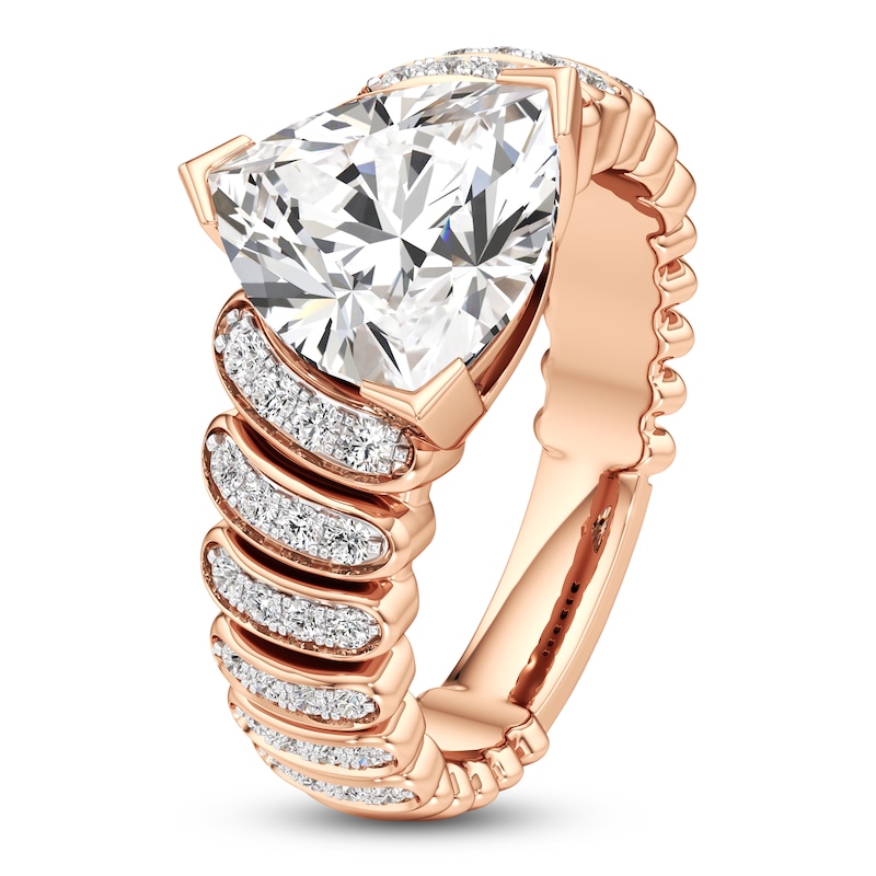 Main Image 2 of J'Lure Trillion Curved Brilliant-Cut Lab-Grown Diamond Engagement Ring 3-1/3 ct tw 18K Rose Gold