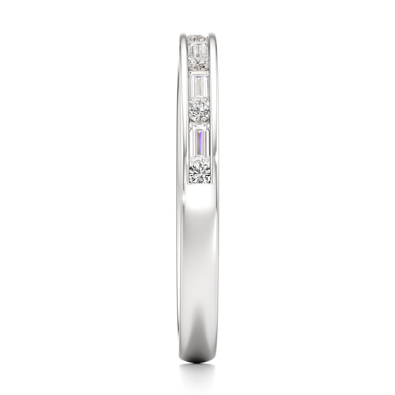 Main Image 3 of J'Lure Baguette & Round-Cut Lab-Grown Diamond Wedding Band 1/3 ct tw 18K White Gold