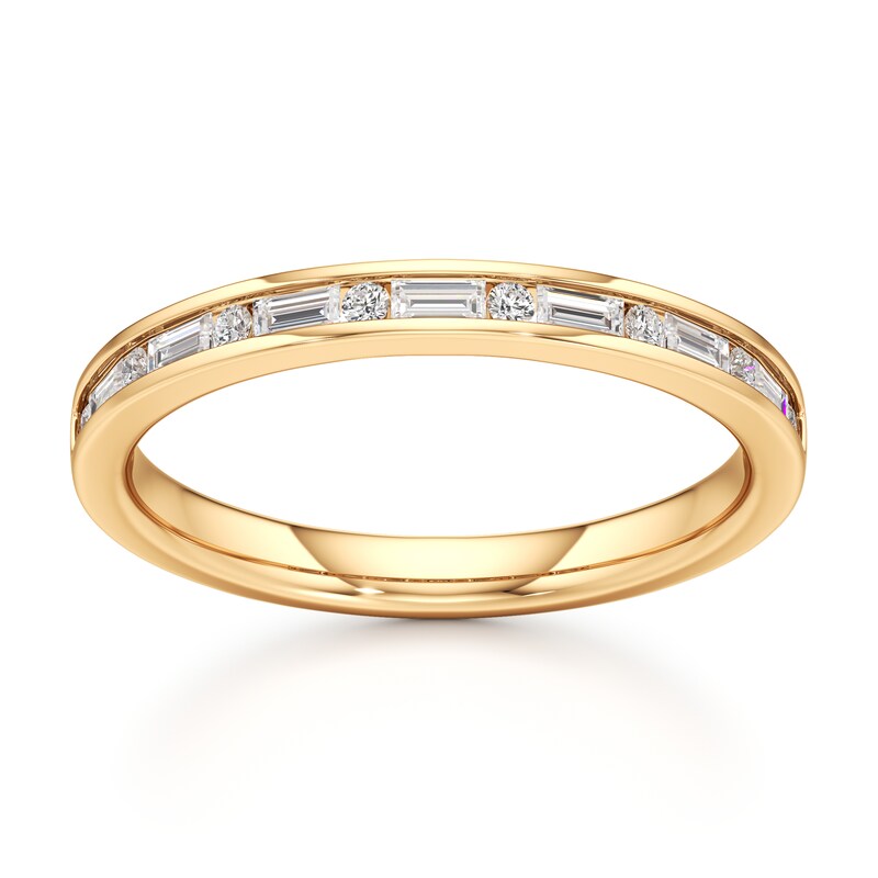 Main Image 1 of J'Lure Baguette & Round-Cut Lab-Created Diamond Wedding Band 1/3 ct tw 18K Yellow Gold