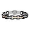 Thumbnail Image 1 of Baraka Men's Diamond Link Bracelet 1/20 ct tw Stainless Steel, Black Ceramic & 18K Yellow Gold 7.75"