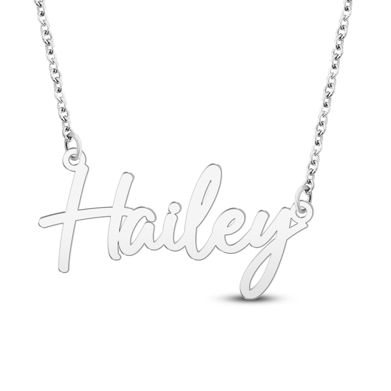 Main Image 1 of Script Nameplate Necklace Sterling Silver 18&quot;