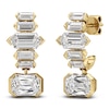 Thumbnail Image 2 of J'Lure Imperial-Emerald Step-Cut, Hexagon Baguette-Cut & Baguette-Cut Lab-Grown Diamond J-Hoop Earrings 4-1/3 ct tw 14K Yellow Gold
