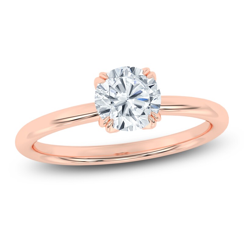 Main Image 1 of Round-Cut Solitaire Diamond Engagement Ring 1 ct tw 14K Rose Gold (I2/I)