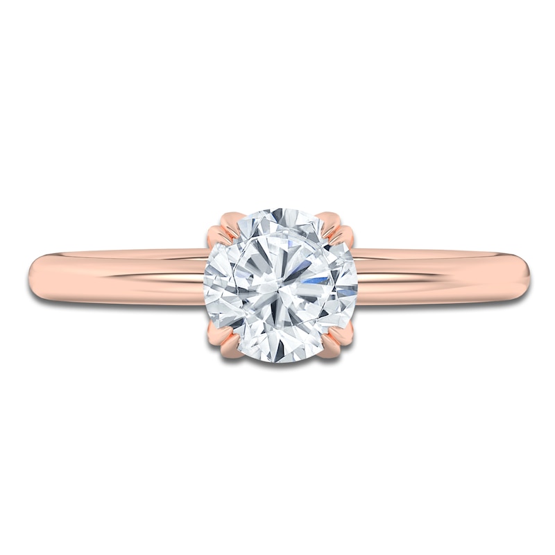 Main Image 3 of Round-Cut Solitaire Diamond Engagement Ring 1 ct tw 14K Rose Gold (I2/I)