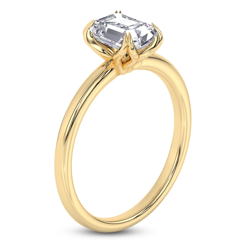 Main Image 2 of Certified Emerald-Cut Diamond Solitaire Engagement Ring 1-1/2 ct tw 14K Yellow Gold (I1/I)