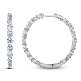 Lab-Grown Diamond Graduated Inside-Out Hoop Earrings 4 ct tw 14K White Gold