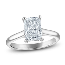 Radiant-Cut Lab-Grown Diamond Solitaire Plus Engagement Ring 2 ct tw Platinum (VS2/F)