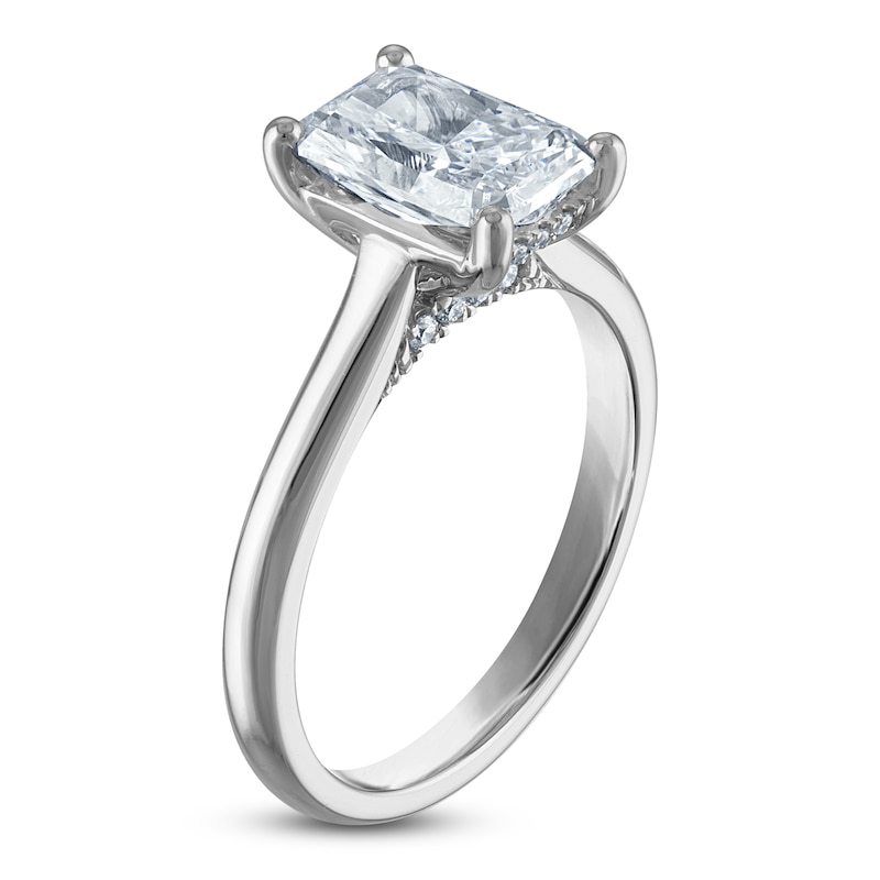 Main Image 2 of Radiant-Cut Lab-Grown Diamond Solitaire Plus Engagement Ring 2 ct tw Platinum (VS2/F)