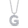 Thumbnail Image 1 of Shy Creation Diamond Letter G Pavé Necklace 1/15 ct tw 14K White Gold 18" SC55028331-G