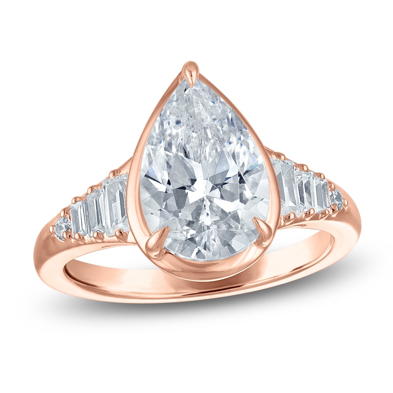 Main Image 1 of Vera Wang VOW Pear-Shaped Lab-Grown Diamond Engagement Ring 3-1/4 ct tw 14K Rose Gold