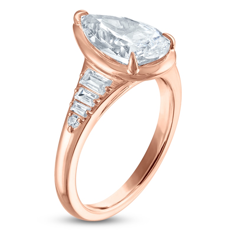 Main Image 2 of Vera Wang VOW Pear-Shaped Lab-Grown Diamond Engagement Ring 3-1/4 ct tw 14K Rose Gold