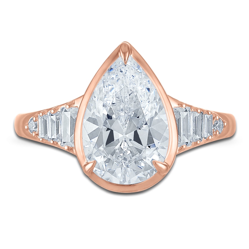 Main Image 3 of Vera Wang VOW Pear-Shaped Lab-Grown Diamond Engagement Ring 3-1/4 ct tw 14K Rose Gold