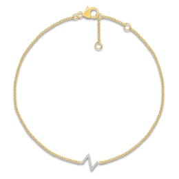 Diamond Initial Z Bracelet 1/15 ct tw 10K Yellow Gold 7.5"