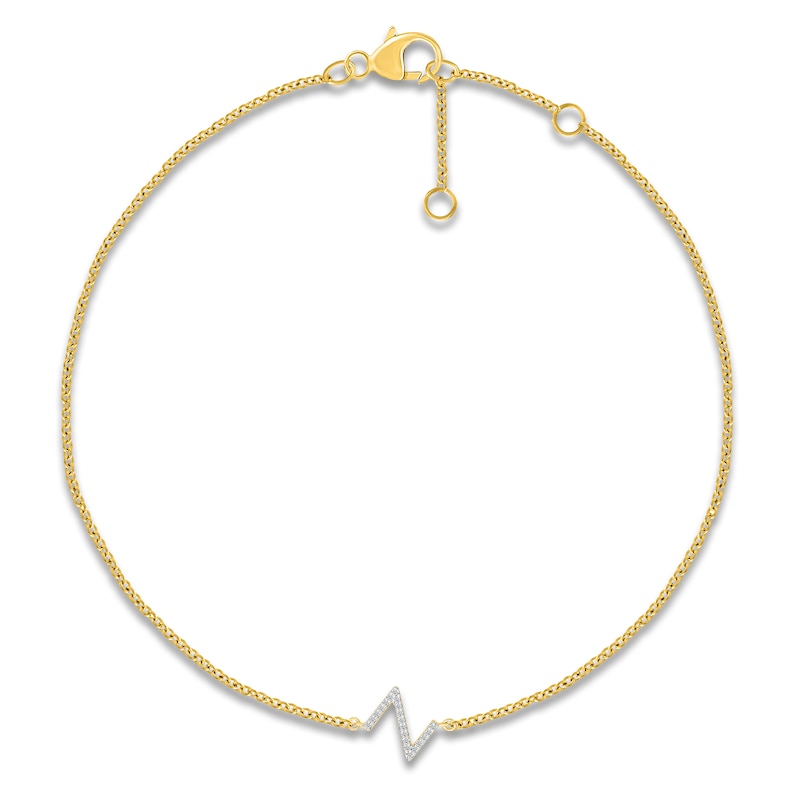 Main Image 1 of Diamond Initial Z Bracelet 1/15 ct tw 10K Yellow Gold 7.5"
