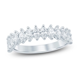 Marquise-Cut Lab-Grown Diamond Anniversary Ring 1 ct tw 14K White Gold