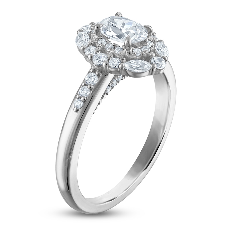 Main Image 2 of Vera Wang VOW Oval-Cut Diamond Double Halo Engagement Ring 1 ct tw 14K White Gold