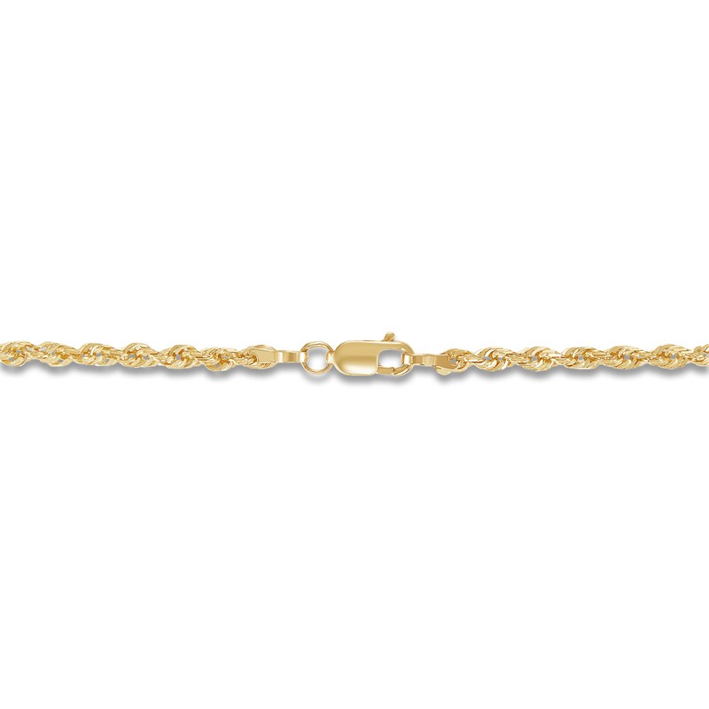 Main Image 2 of Glitter Rope Chain 2.4mm Solid 14K Yellow Gold 24"