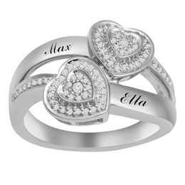 1/4 ct tw Diamond Promise Ring (2 Lines)