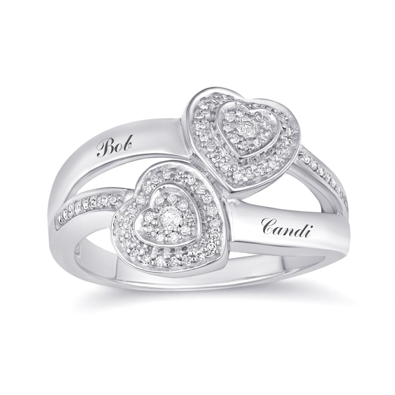 1/4 ct tw Diamond Promise Ring (2 Lines)