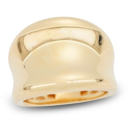 Italia D'Oro Concave Chunky Ring 14K Yellow Gold