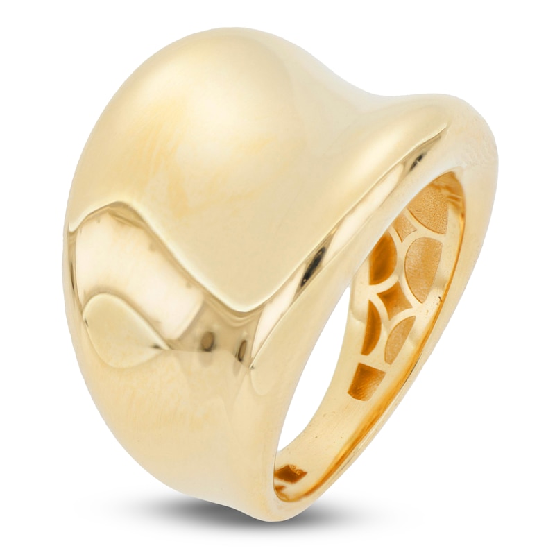 Main Image 2 of Italia D'Oro Concave Chunky Ring 14K Yellow Gold