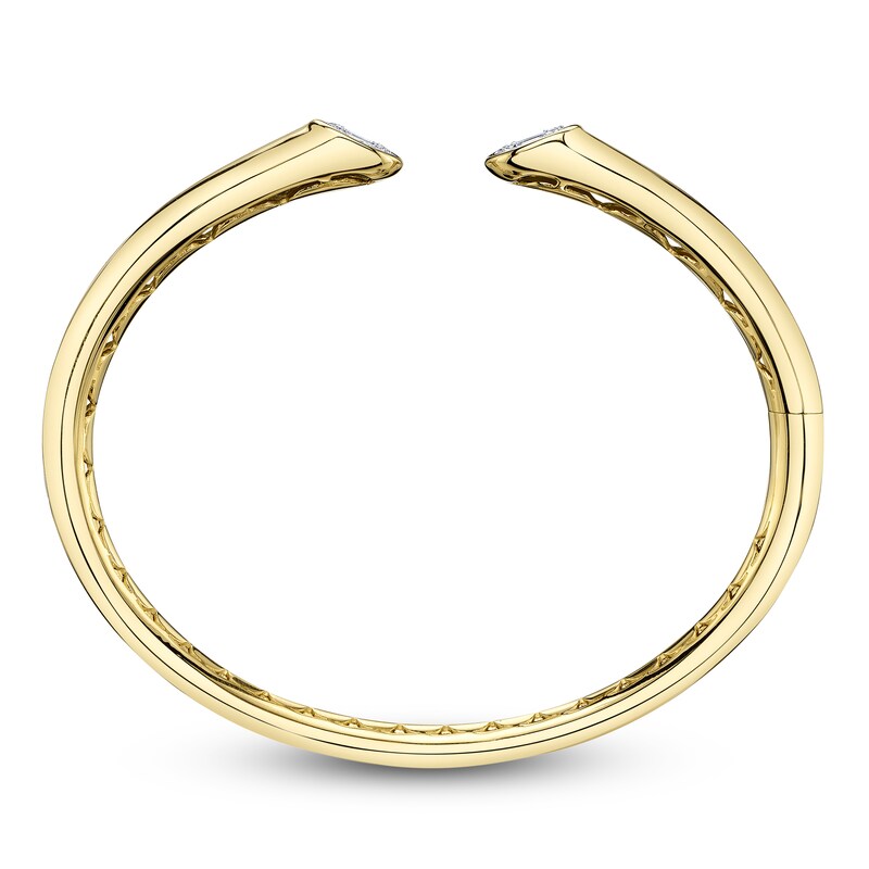 Main Image 3 of Shy Creation Baguette & Round-Cut Multi-Diamond Cuff Bangle Bracelet 1/5 ct tw 14K Yellow Gold