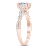 Thumbnail Image 2 of Certified Emerald-Cut Diamond Hidden Halo Twist Shank Engagement Ring 1-1/4 ct tw 14K Rose Gold