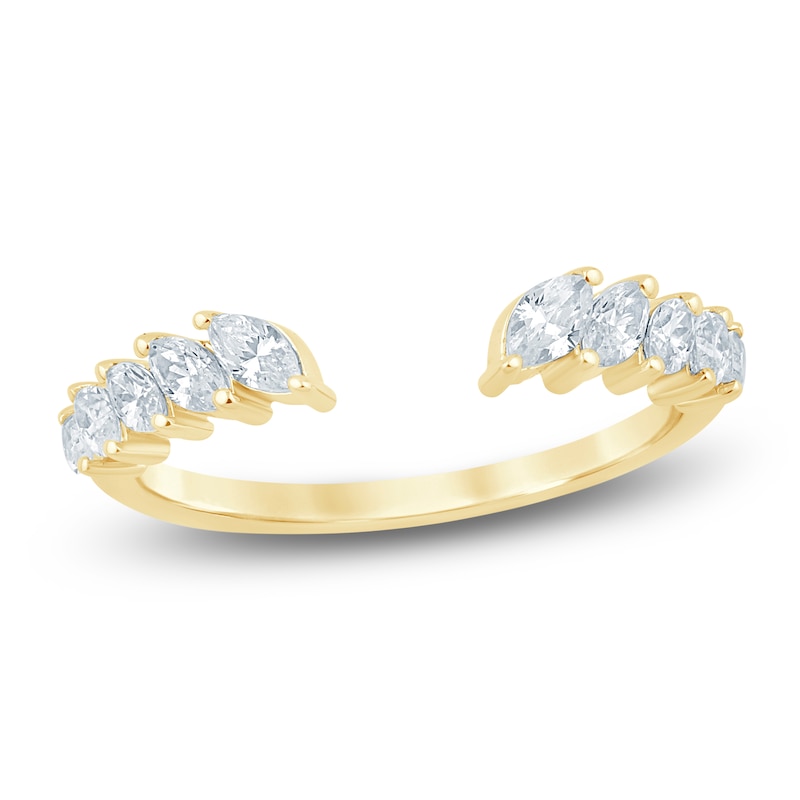 Main Image 1 of Certified Marquise-Cut Diamond Open-Shank Wedding Band 1/2 ct tw 14K Yellow Gold