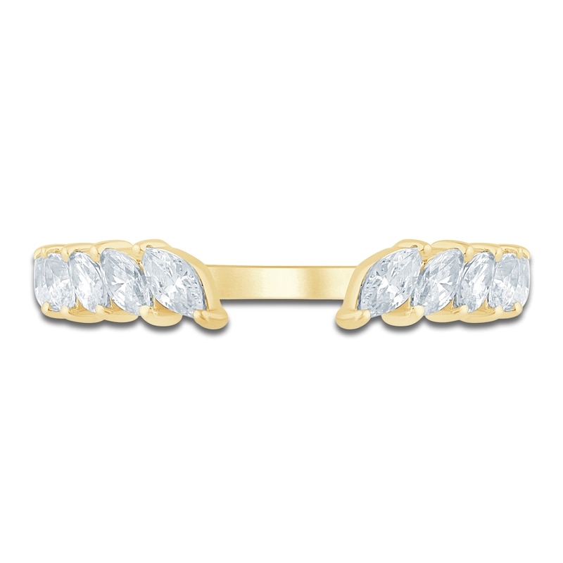 Main Image 3 of Certified Marquise-Cut Diamond Open-Shank Wedding Band 1/2 ct tw 14K Yellow Gold