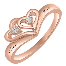1/20 ct tw Diamond Promise Ring (2 Lines)