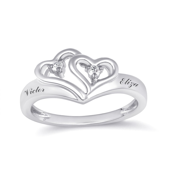 1/20 ct tw Diamond Promise Ring (2 Lines)