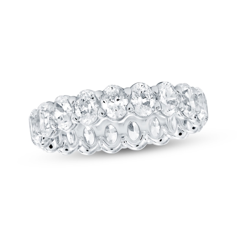 Main Image 1 of Oval-Cut Lab-Grown Diamond Eternity Band 3 to 4 ct tw Platinum