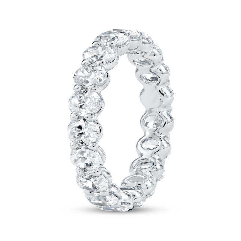 Main Image 2 of Oval-Cut Lab-Grown Diamond Eternity Band 3 to 4 ct tw Platinum