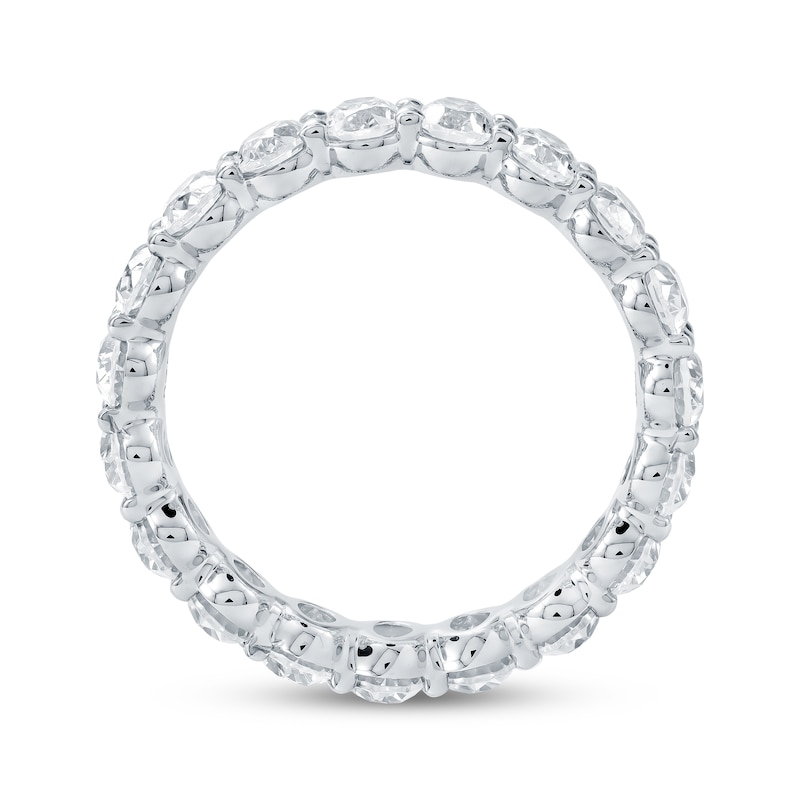 Main Image 3 of Oval-Cut Lab-Grown Diamond Eternity Band 3 to 4 ct tw Platinum