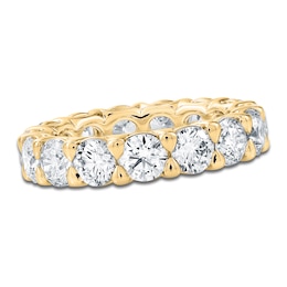 Certified Round-Cut Diamond Eternity Band 4-1/5 to 5-1/8 ct tw 14K Yellow Gold