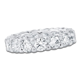 Certified Round-Cut Diamond Eternity Band 4-1/5 to 5-1/8 ct tw Platinum