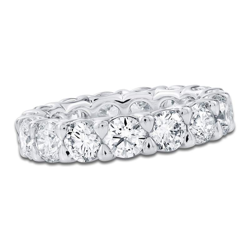 Main Image 1 of Certified Round-Cut Diamond Eternity Band 4-1/5 to 5-1/8 ct tw Platinum