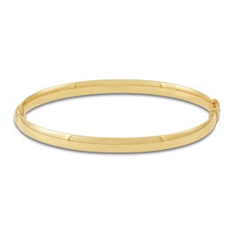 Polished Bangle Bracelet Hollow 10K Yellow Gold 5mm