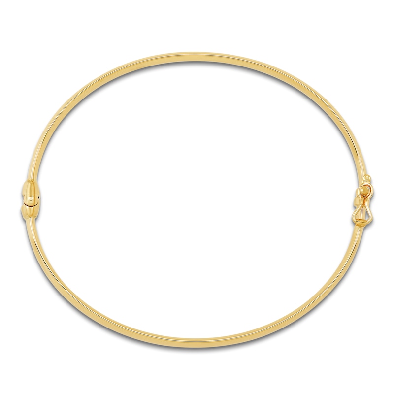 Main Image 2 of Polished Bangle Bracelet Hollow 10K Yellow Gold 5mm