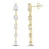 Thumbnail Image 3 of Jared Signature Pear, Round & Emerald-Cut Lab-Grown Diamond Drop Earrings 2-1/3 ct tw 14K Yellow Gold