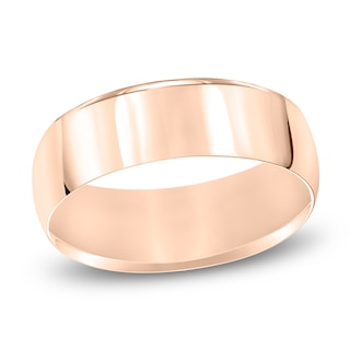 Polished Wedding Band 14K Rose Gold 7mm