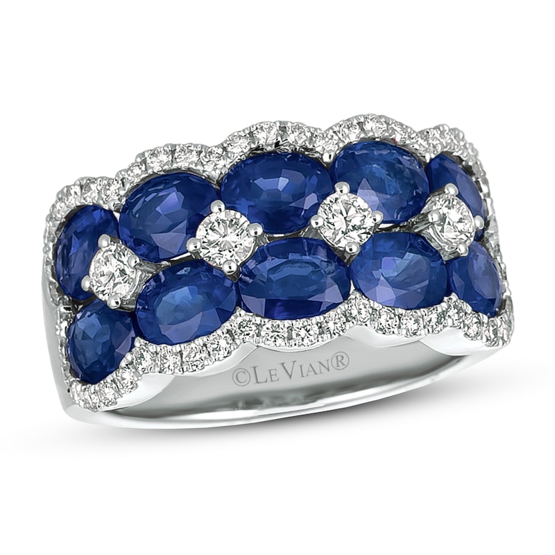 Main Image 1 of Le Vian Natural Blue Sapphire Ring 5/8 ct tw Diamonds 14K Vanilla Gold