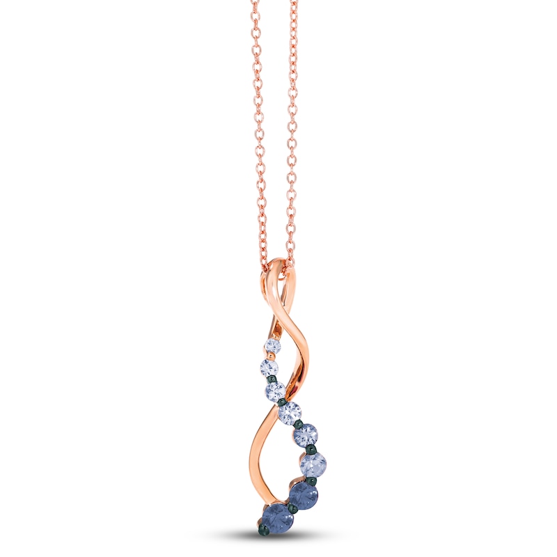 Main Image 1 of Le Vian Natural Sapphire Necklace 14K Strawberry Gold