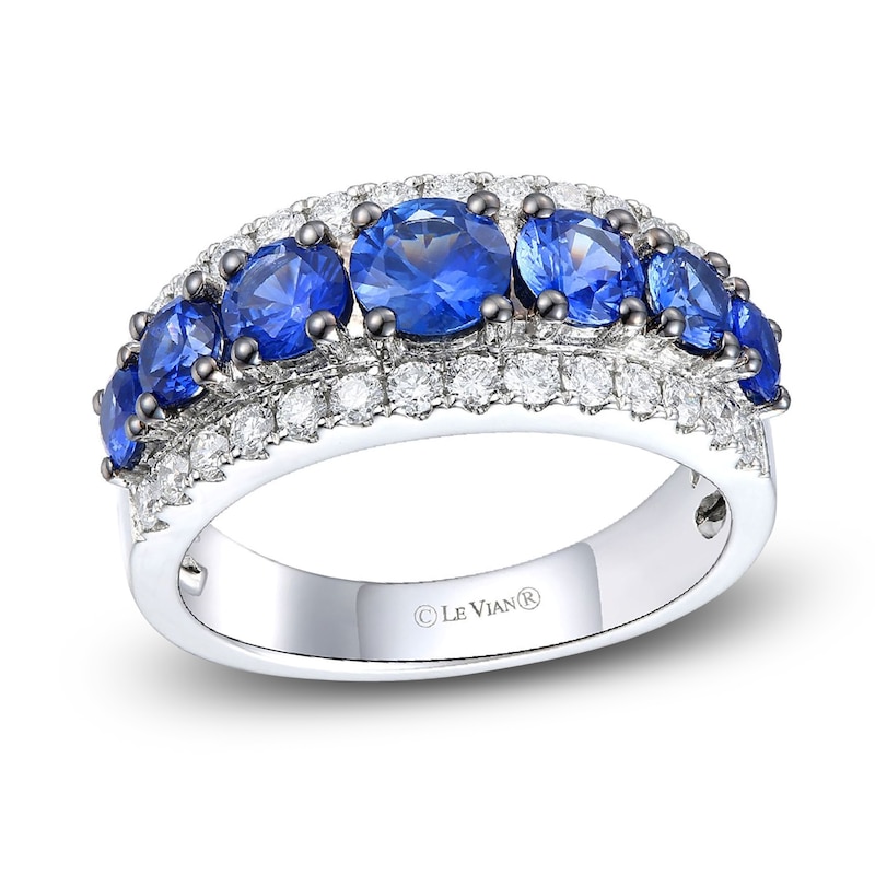 Main Image 1 of Le Vian Natural Sapphire Ring 1/2 ct tw Diamonds Platinum
