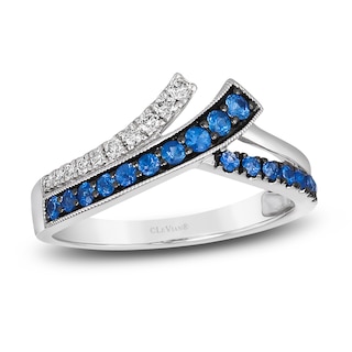 Le Vian Natural Blue Sapphire Ring 1/10 ct tw Diamonds 14K Vanilla Gold