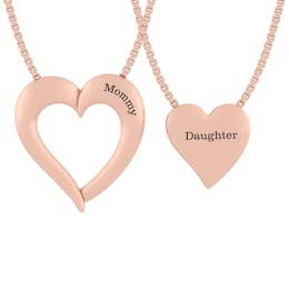 Mother/Daughter Cut-Out Heart Necklace Set