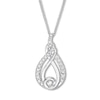 Thumbnail Image 1 of Interwoven Diamond Necklace 1/5 ct tw Round-cut 10K White Gold