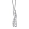 Thumbnail Image 2 of Interwoven Diamond Necklace 1/5 ct tw Round-cut 10K White Gold