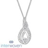 Thumbnail Image 3 of Interwoven Diamond Necklace 1/5 ct tw Round-cut 10K White Gold